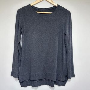 Eileen Fisher Sweater Tunic Womens XS Charcoal Gray Long Sleeve Travel Cozy